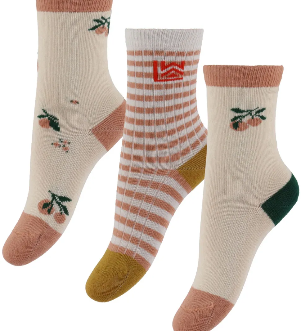 Liewood Strømper - 3-pak - Silas - Peach Sea Shell Mix