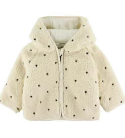 Lil' Atelier Fleecejakke - Loose - NbnNalo - Turtledove/Hearts E