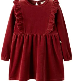 Lil' Atelier Kjole - Velour - NmfSaga - Red Dahlia