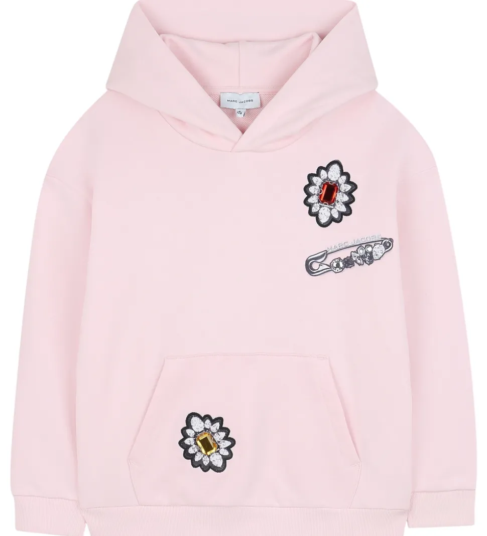 Little Marc Jacobs Hættetrøje - Rosa m. Blomster/Sten