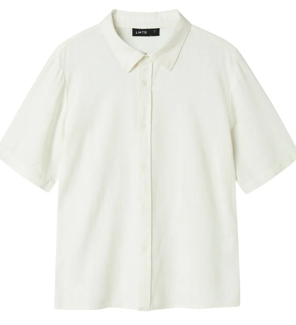 LMTD Skjorte - NlnFinen - Viskose/Hør - White Alssum