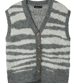 LMTD Vest - NlfNulos - Kort Strik - Dark Grey Melange