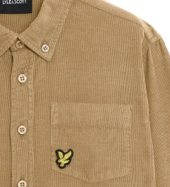 Lyle & Scott Skjorte - Fløjl - Needle Cord - Sand Storm