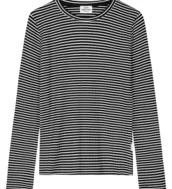 Mads Nørgaard Bluse - Rib - Viskose - Talika - Black/Vanilla Ice