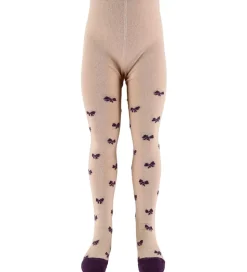 Melton Strømpebukser - Glimmer - Crystal Pink m. Sløjfer