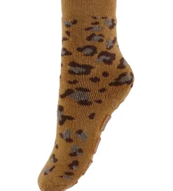 Melton Strømper - ABS - Leopard - Biscuit