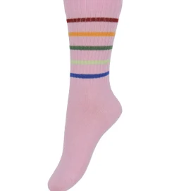 Melton Strømper - Pink Nectar m. Striber