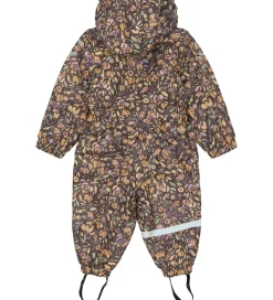 Mikk-Line Regndragt m. For - PU - Raisin m. Blomster