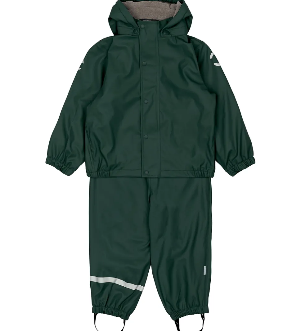 Mikk-Line Regntøj m. Fleece/Seler - PU - Recycled - Darkest Spro