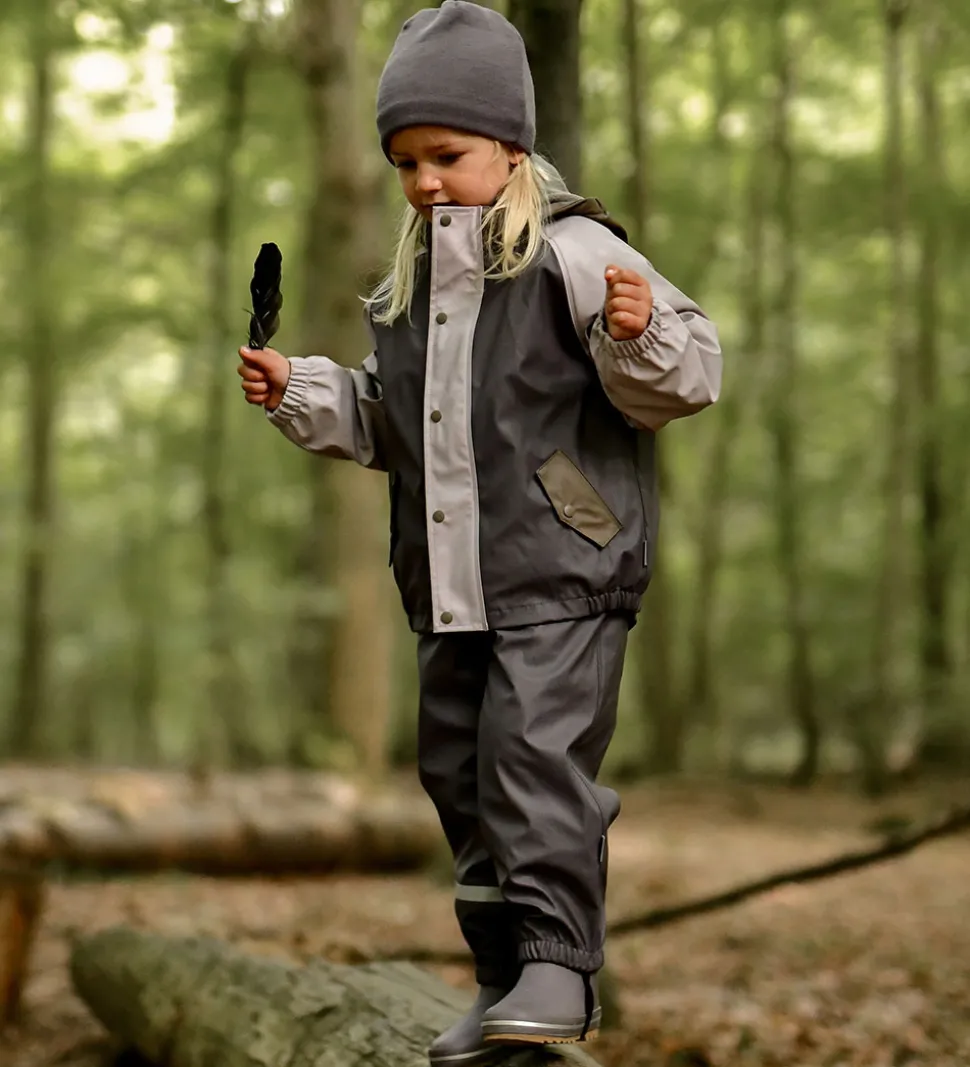 Mikk-Line Regntøj m. Fleece/Seler - PU - 3i1 - Sparrow