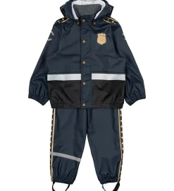 Mikk-Line Regntøj m. Seler - PU - Blue Nights m. Politi