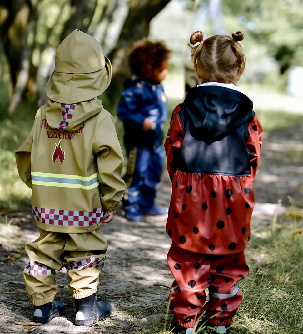 Mikk-Line Regntøj m. Seler - PU - Henna m. Mariehøne