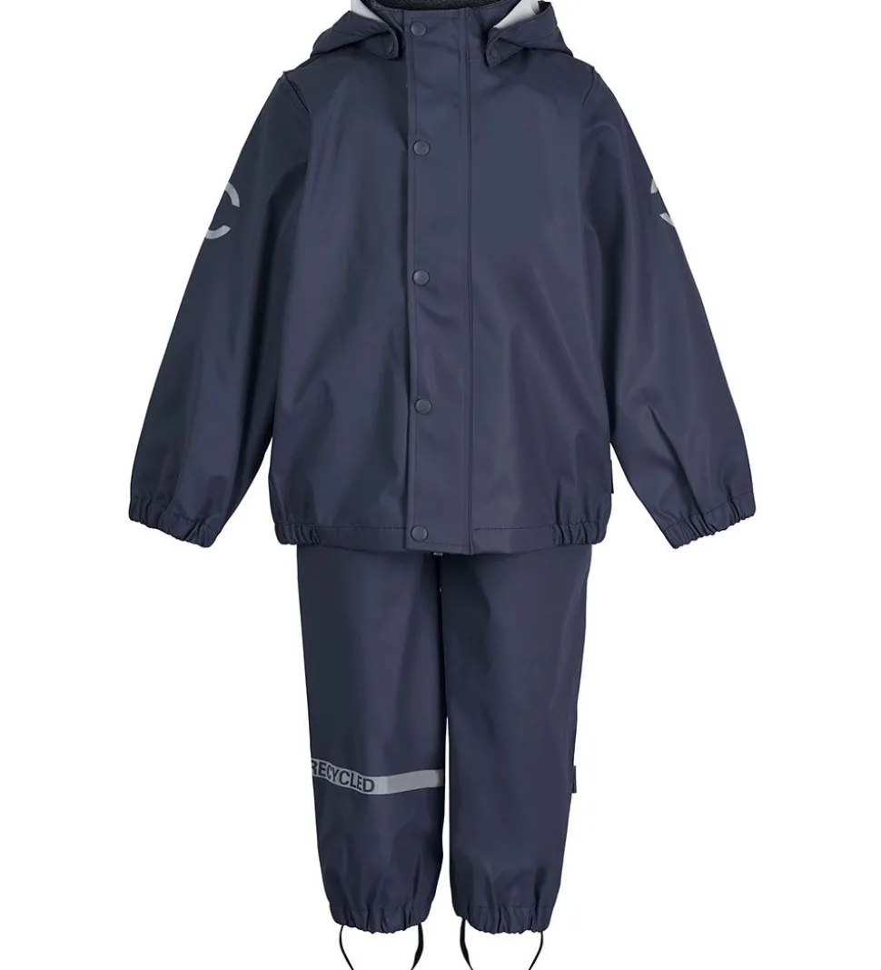 Mikk-Line Regntøj m. Seler - PU - Recycled - Blue Nights