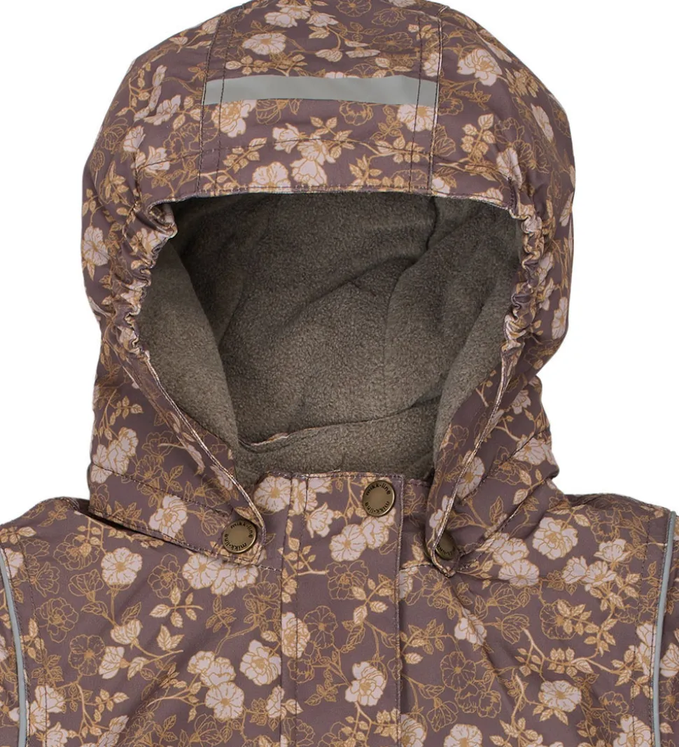 Mikk-Line Vinterjakke - Recycled - Sparrow m. Blomster