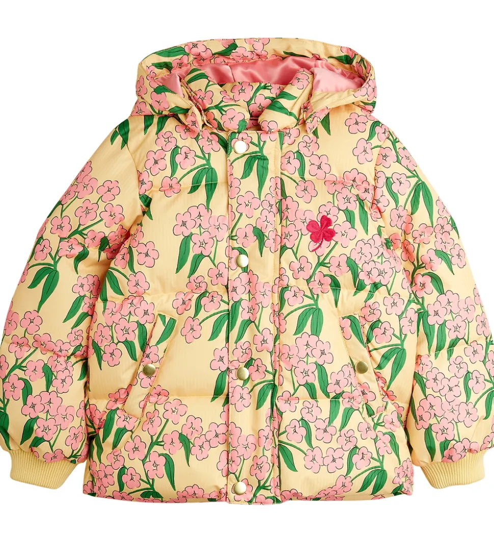 Mini Rodini Dynejakke - Alpine Flowers - Gul