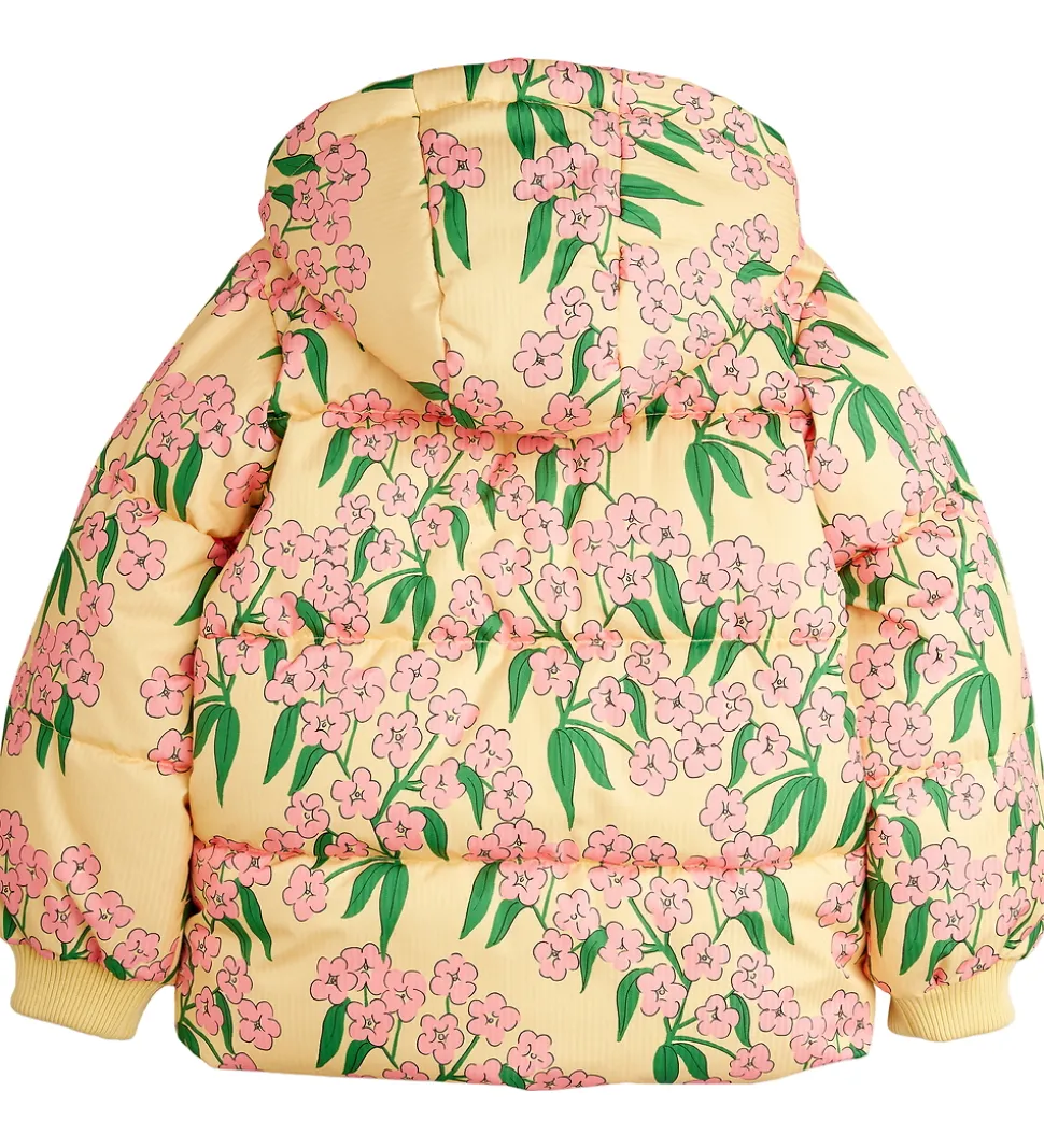 Mini Rodini Dynejakke - Alpine Flowers - Gul