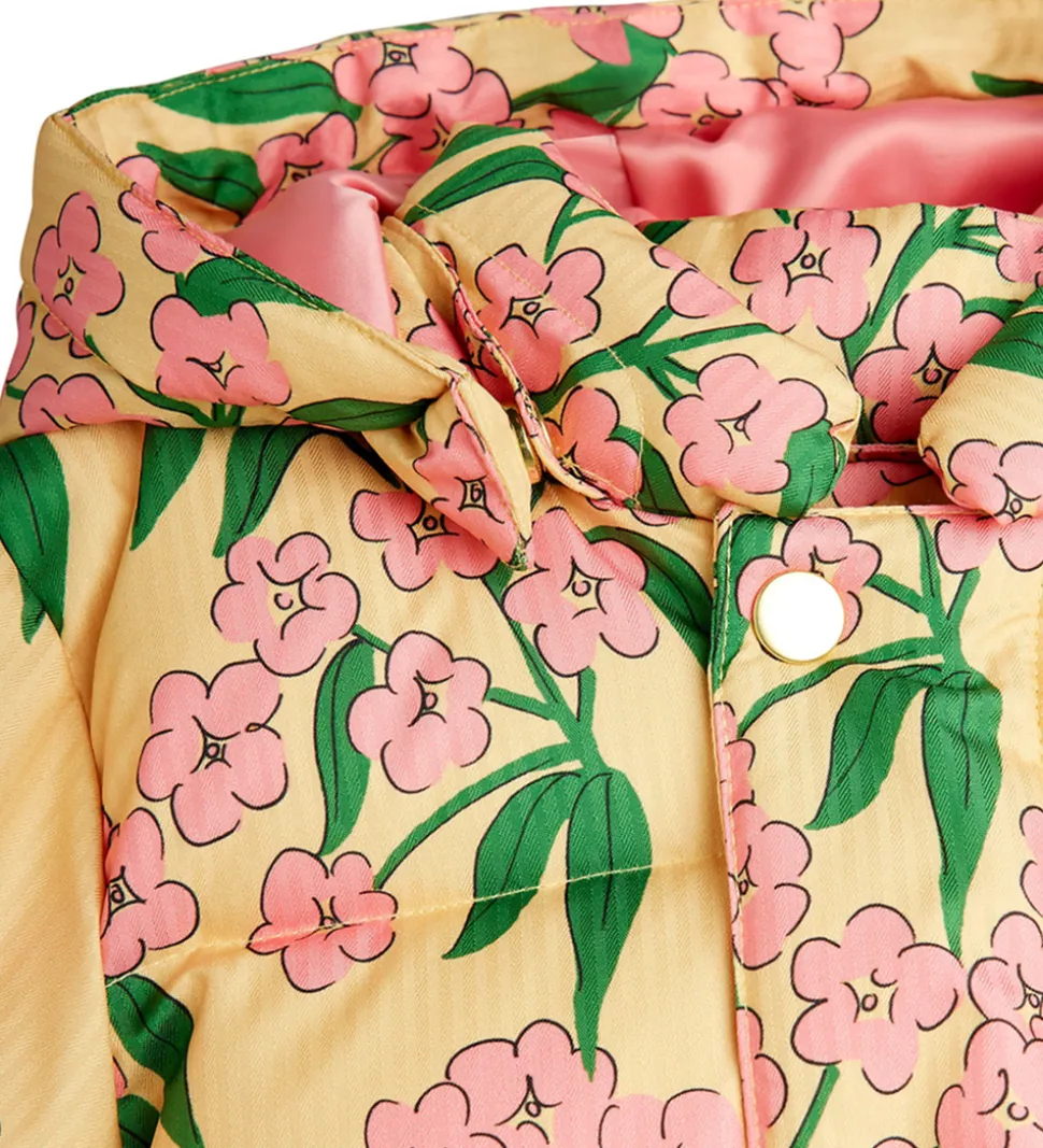 Mini Rodini Dynejakke - Alpine Flowers - Gul