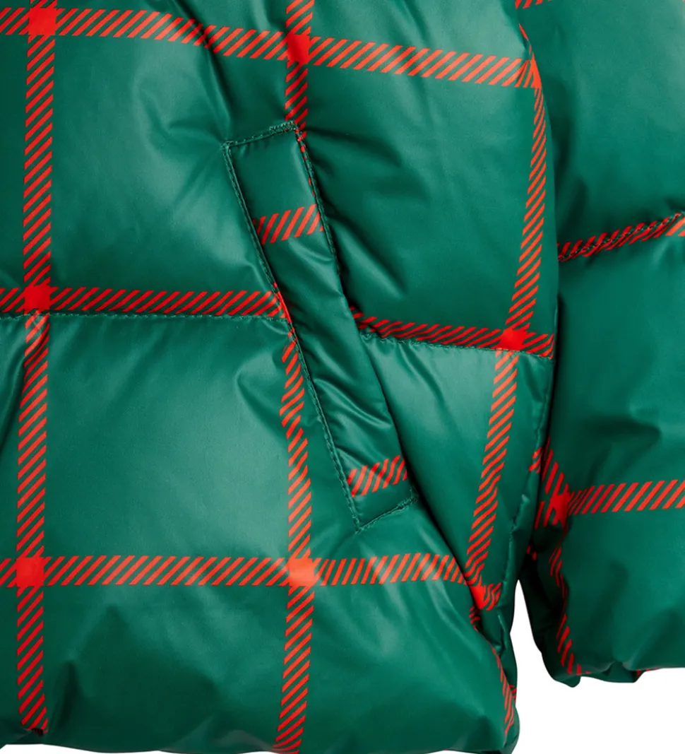 Mini Rodini Dynejakke - Plaid - Grøn/Rødternet