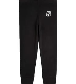 Mini Rodini Fleecebukser - Sort m. Panter