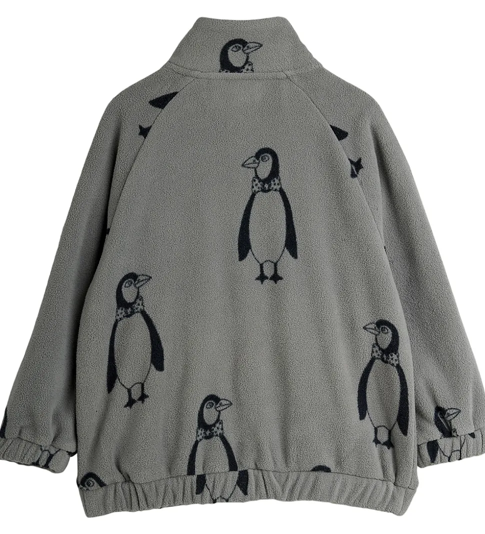 Mini Rodini Fleecejakke - Penguin - Grå
