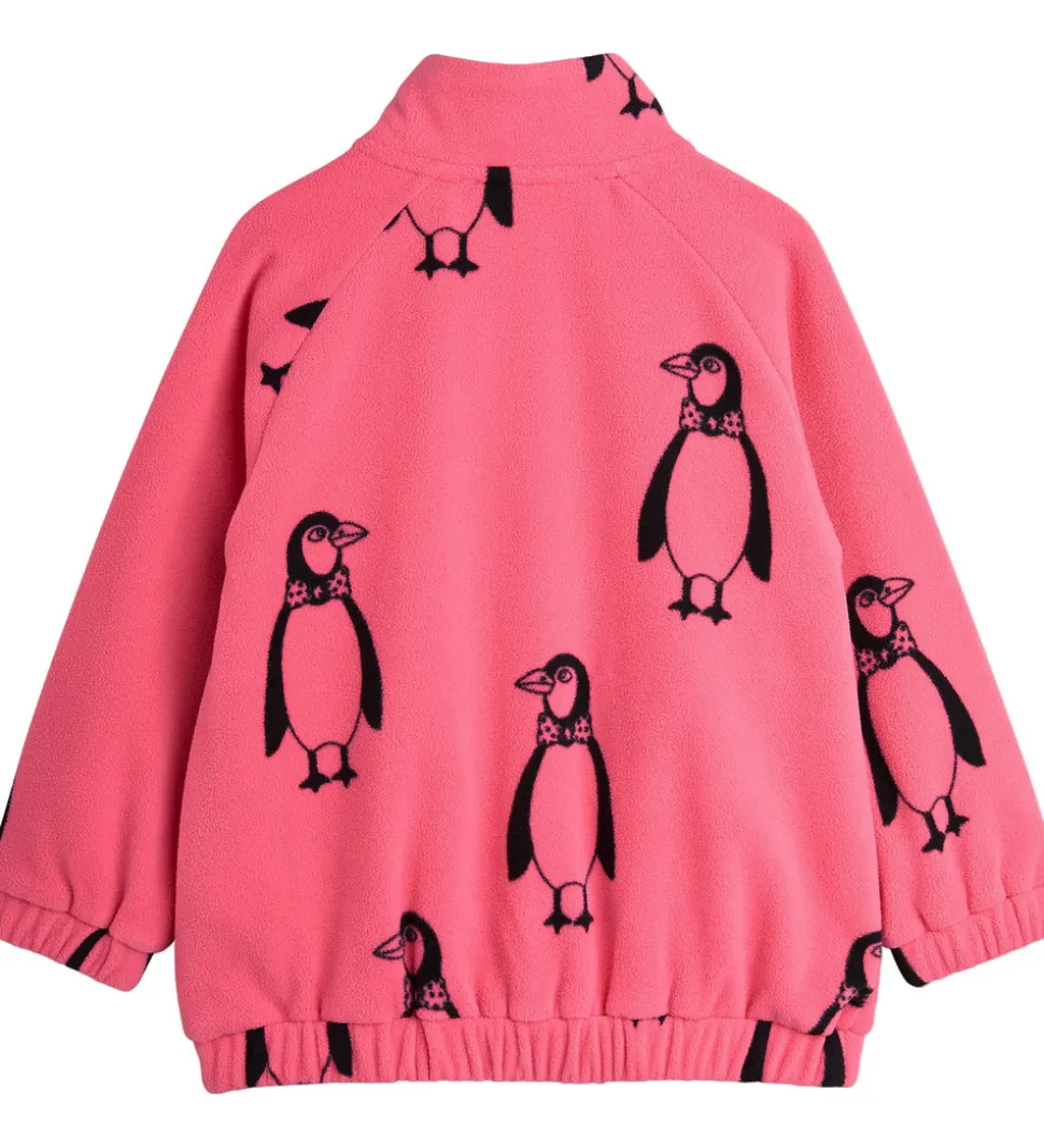 Mini Rodini Fleecejakke - Penguin - Pink