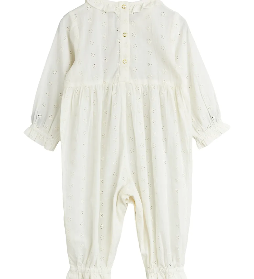 Mini Rodini Heldragt - Strawberry Schiffli - Hvid