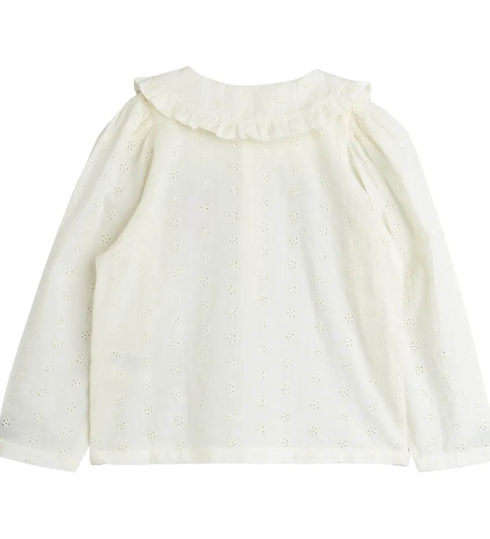 Mini Rodini Skjorte - Strawberry Schiffli - Hvid