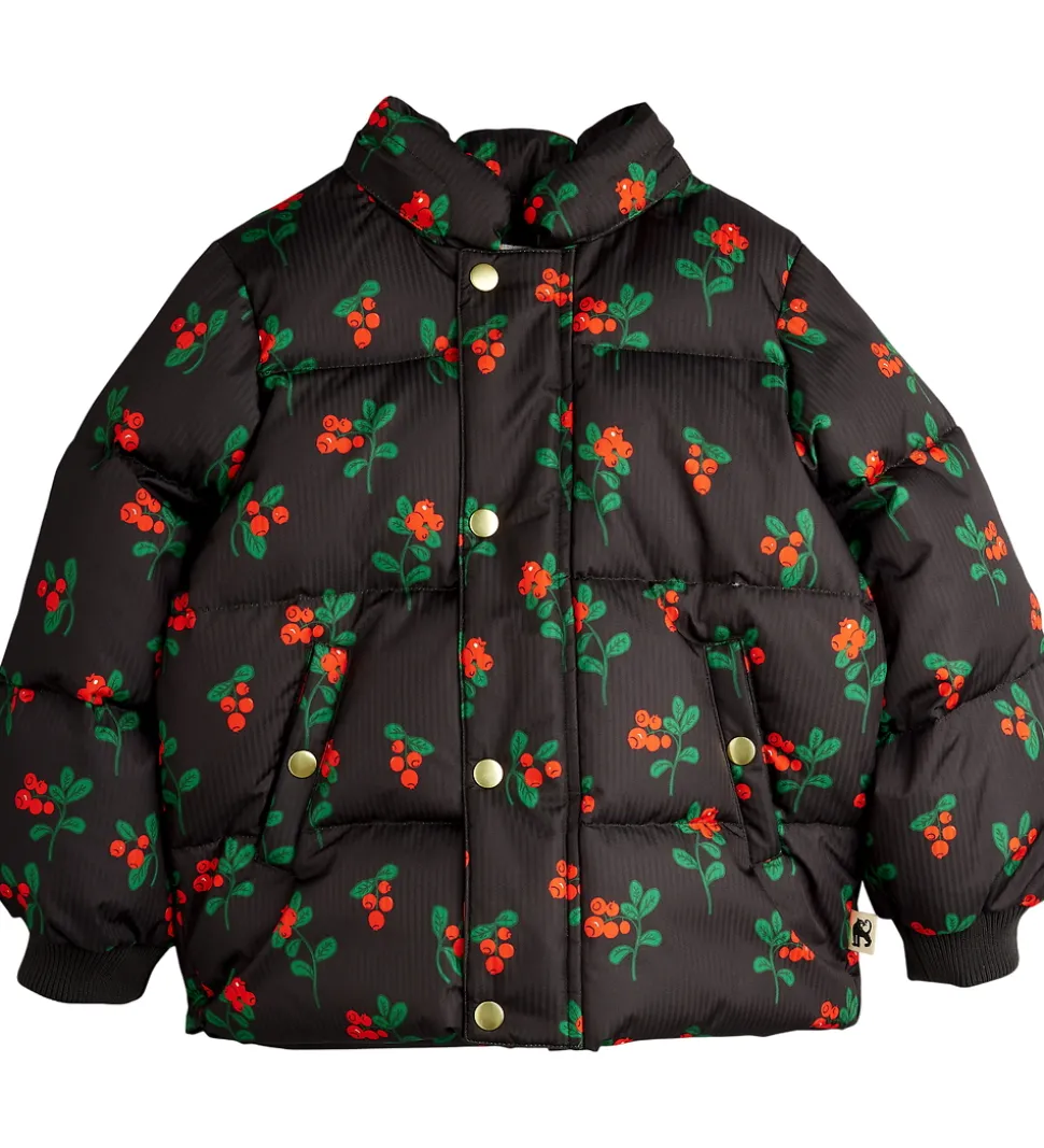 Mini Rodini Vinterjakke - Lingonberries Hooded Puffer - Sort