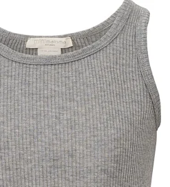 Minimalisma Top - Rib - Silke/Bomuld - Billund - Grey Melange