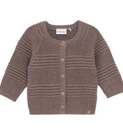 Minymo Cardigan - Strik - Dark Brown Melange