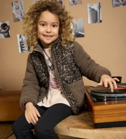 Minymo Jakke - Chocolate Chip m. Leopardprint