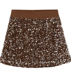 Minymo Nederdel - Velour - Woodrose m. Pailletter