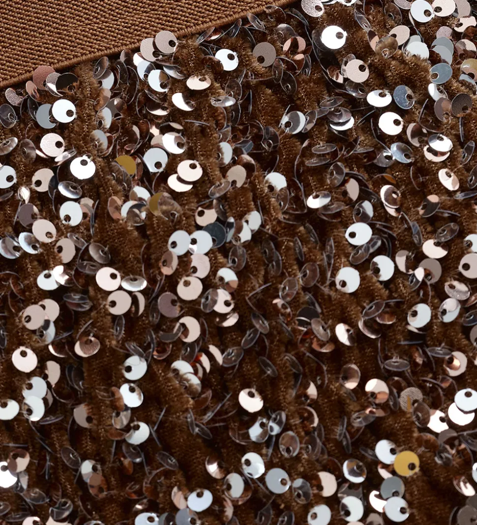 Minymo Nederdel - Velour - Woodrose m. Pailletter