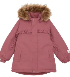 Minymo Vinterjakke - Withered Rose m. Flæser