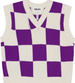 Molo Vest - Strik - Gitta - Purple Shell Check