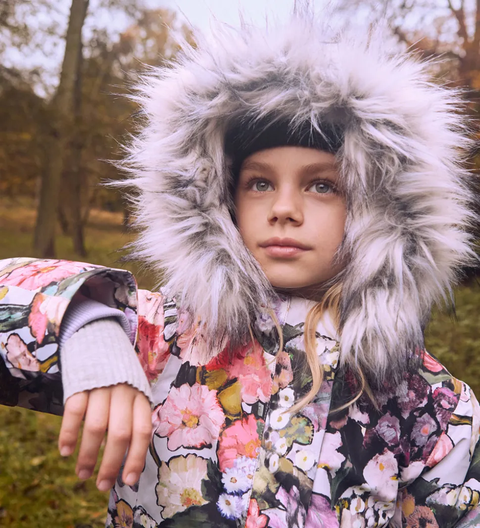 Molo Vinterfrakke - Peace - Flower Art m. Imiteret Pels