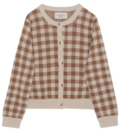 Monsieur Mini Cardigan - Gingham - Offwhite/Toffee