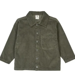 Müsli Skjorte - Fløjl - Deep Green