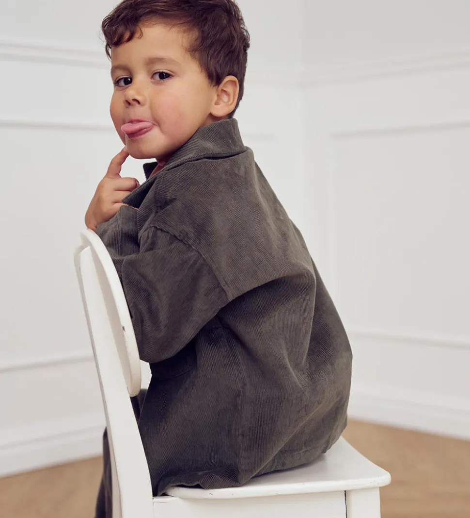 Müsli Skjorte - Fløjl - Deep Green