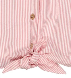 Müsli Skjorte - Seesucker - Crop - Balsam Cream/Bubblegum