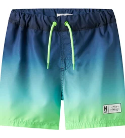 Name It Badeshorts - NkmPzocca - Pool Blue/Ombre