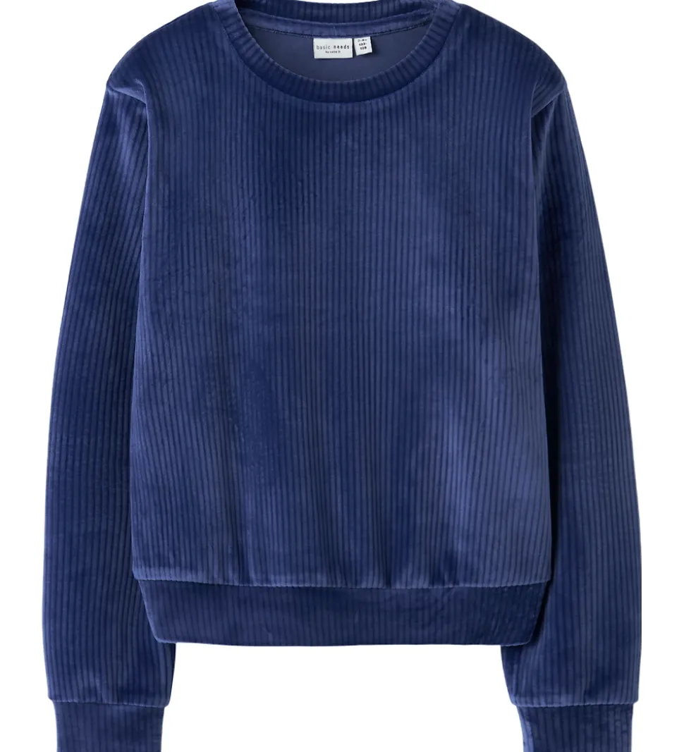 Name It Bluse - Fløjlsvelour - NkfVeloa - Beacon Blue