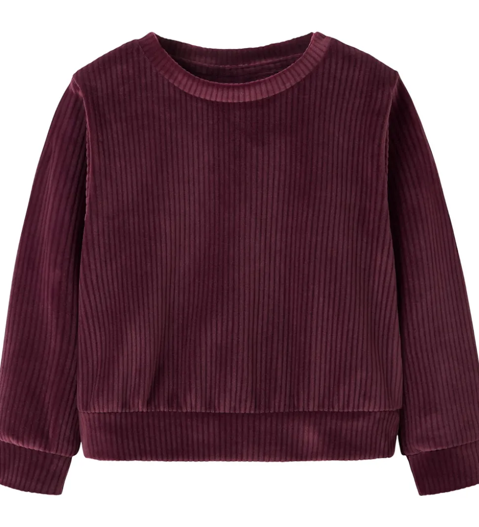 Name It Bluse - Fløjlsvelour - Cropped - NmfVeloa - Burgundy