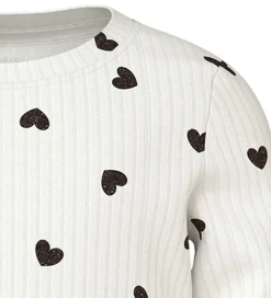 Name It Bluse - Glitter - NmfVemma - Cloud Dancer/Tiny Heart