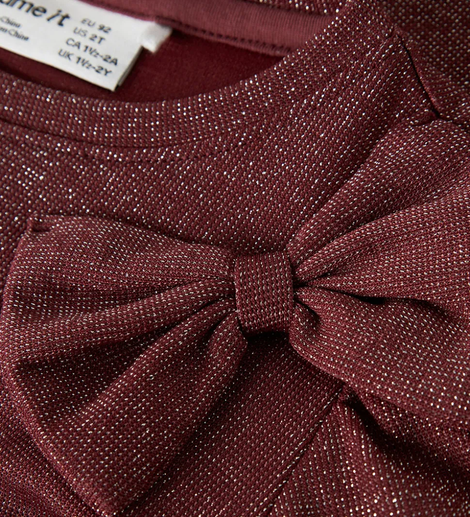 Name It Bluse - NmfRoisin - Burgundy m. Glimmer