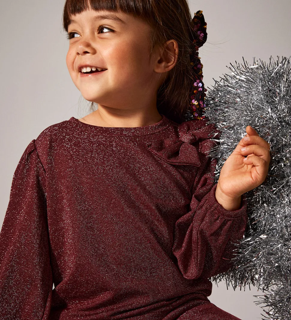 Name It Bluse - NmfRoisin - Burgundy m. Glimmer