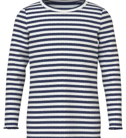 Name It Bluse - NmfVemma - Cloud Dancer/Beacon Blue Stripe