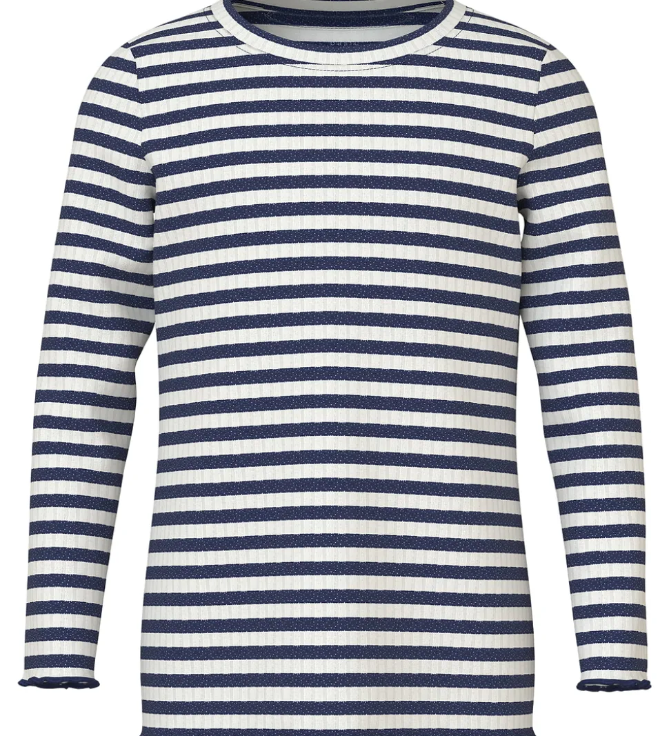 Name It Bluse - NmfVemma - Cloud Dancer/Beacon Blue Stripe