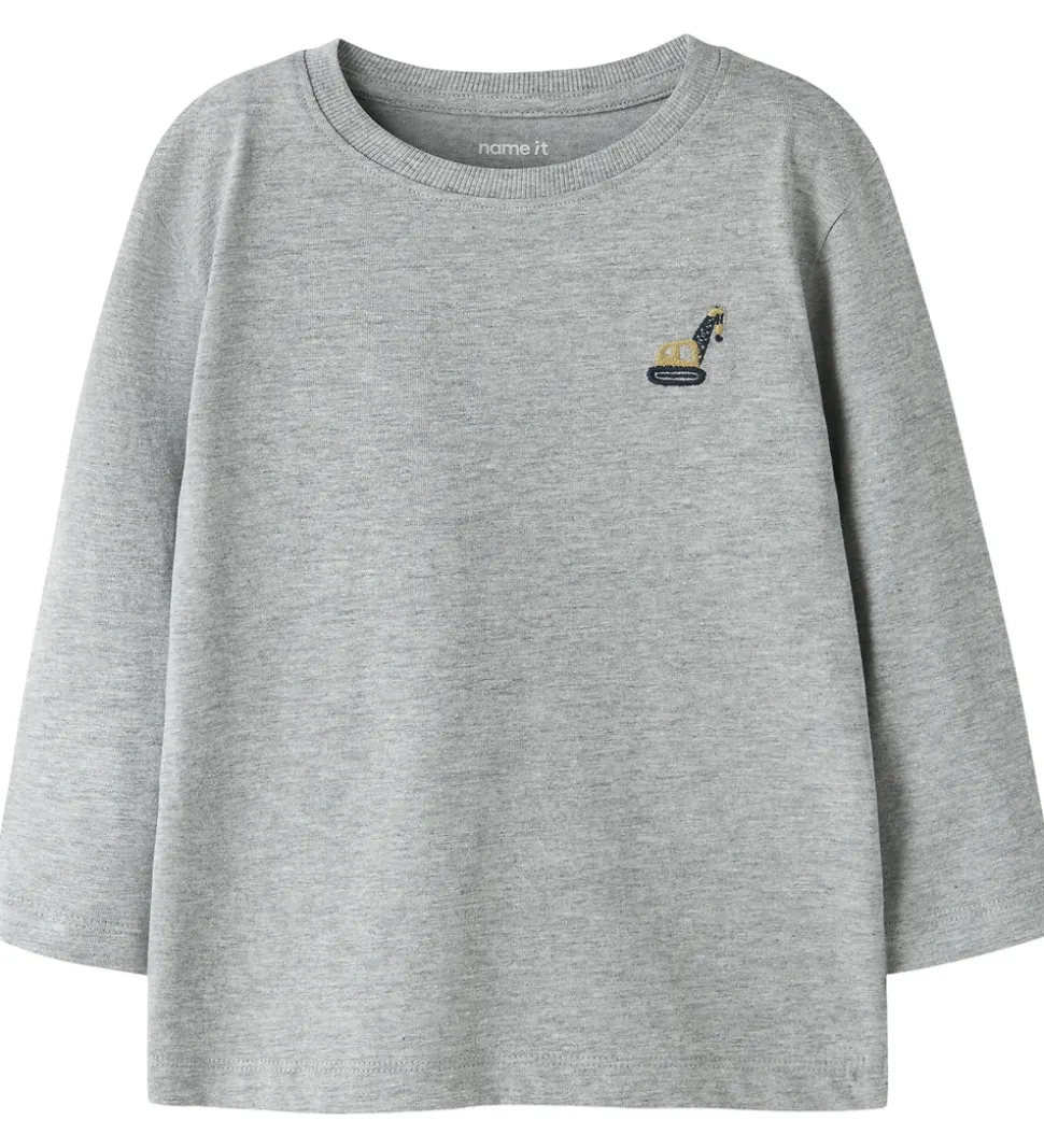 Name it Bluse - NmmVimpel - Grey Melange/Excavator