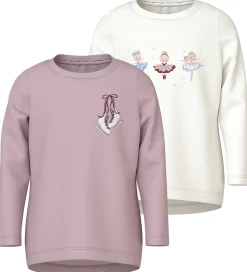 Name It Bluse - 2-pak - NmfVix - Cloud Dancer/Keepsake Lilac Par